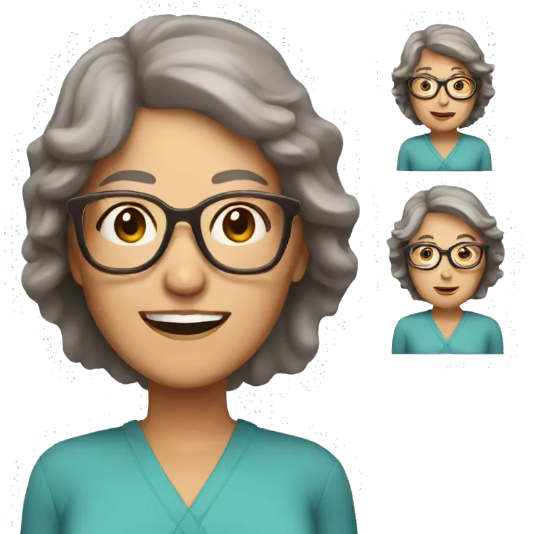 Older women with brown hair and glasses
