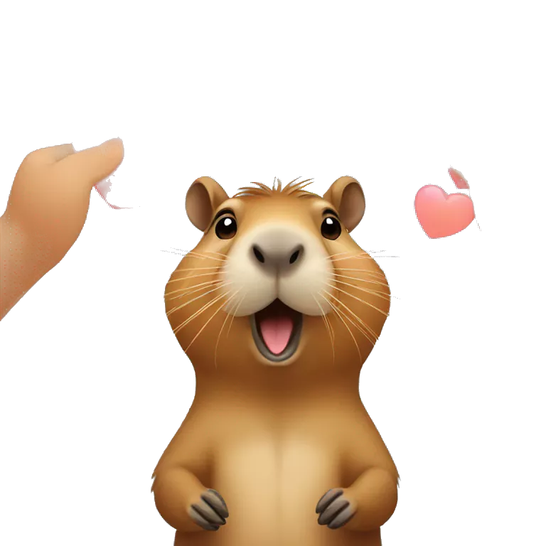 Capybara blowing kisses