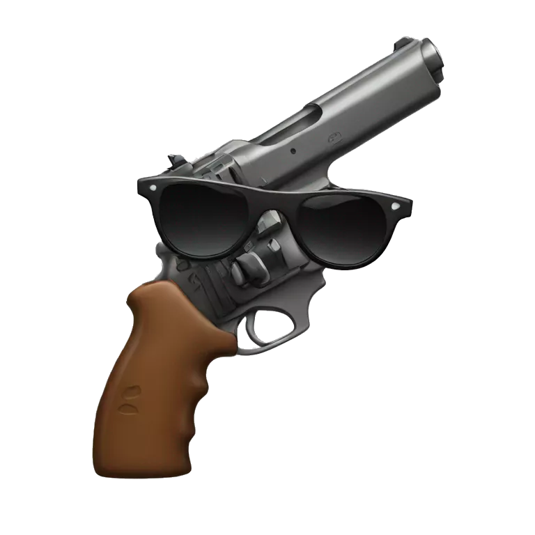 gun with sunglasses