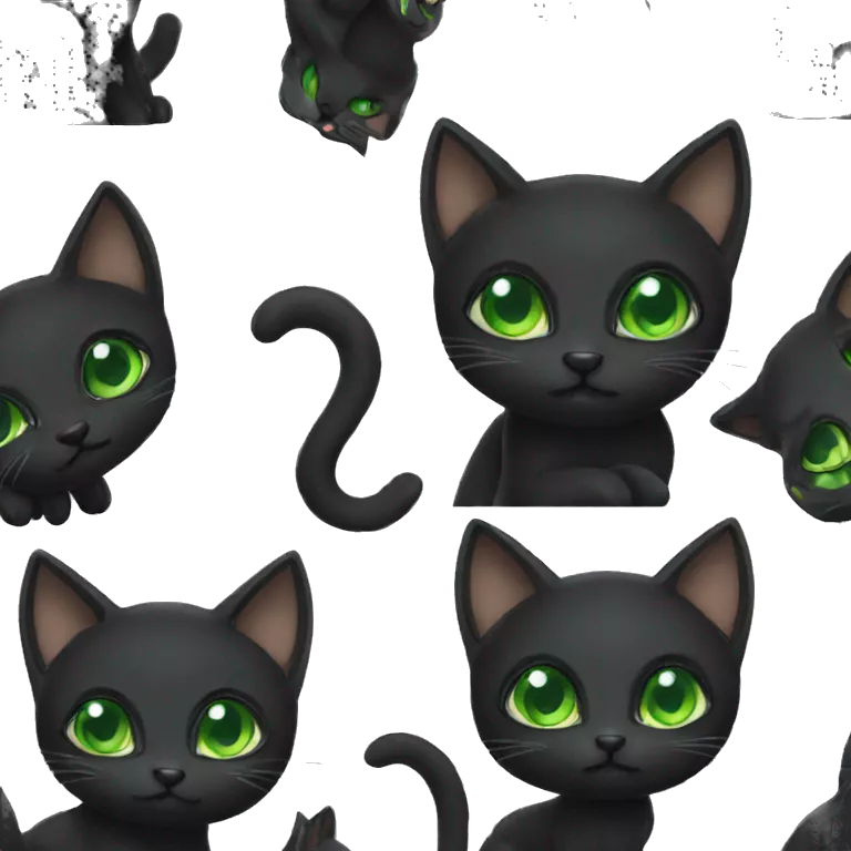black cat with green eyes