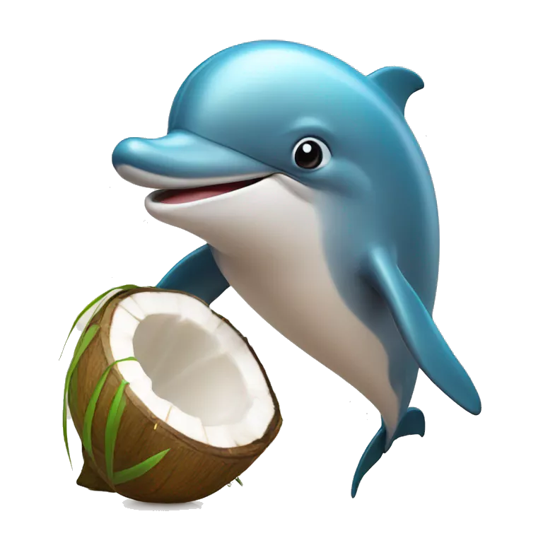 dolphin with coconut