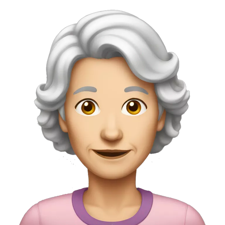 Old women with Dark brown hair and