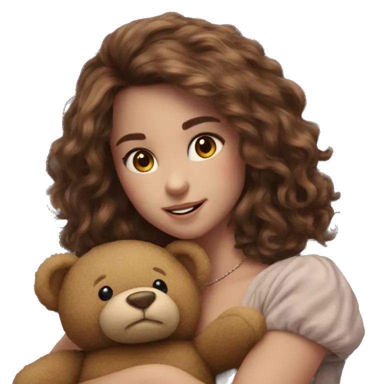 smiling girl with realistic teddy