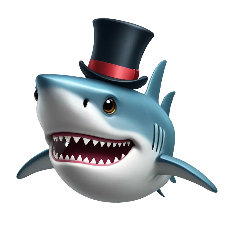 Shark with a top hat