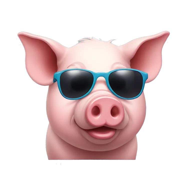 Pig wearing sunglasses