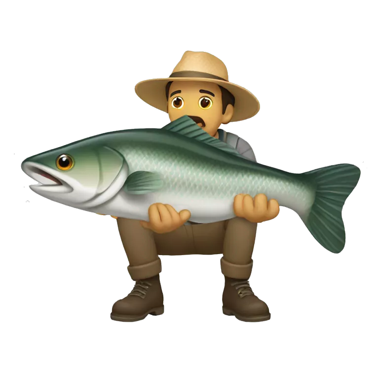 Hombre pescando truchas