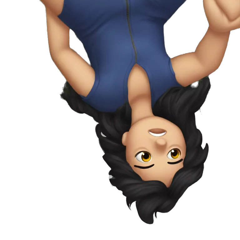 girl and boy upside down
