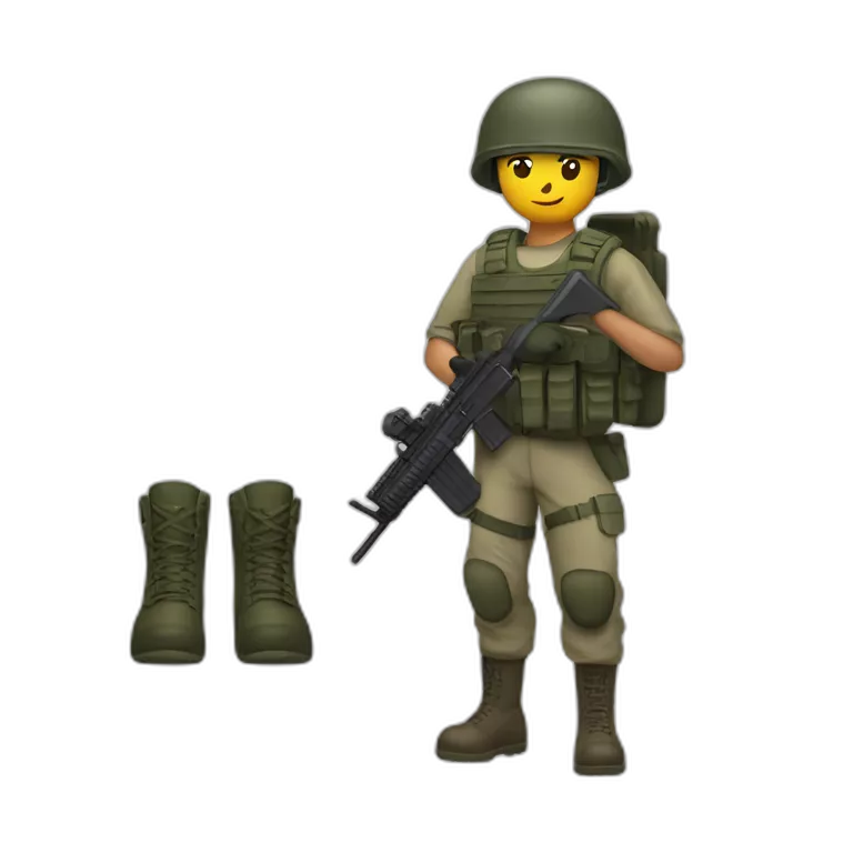 Soldier with military gear with M16.