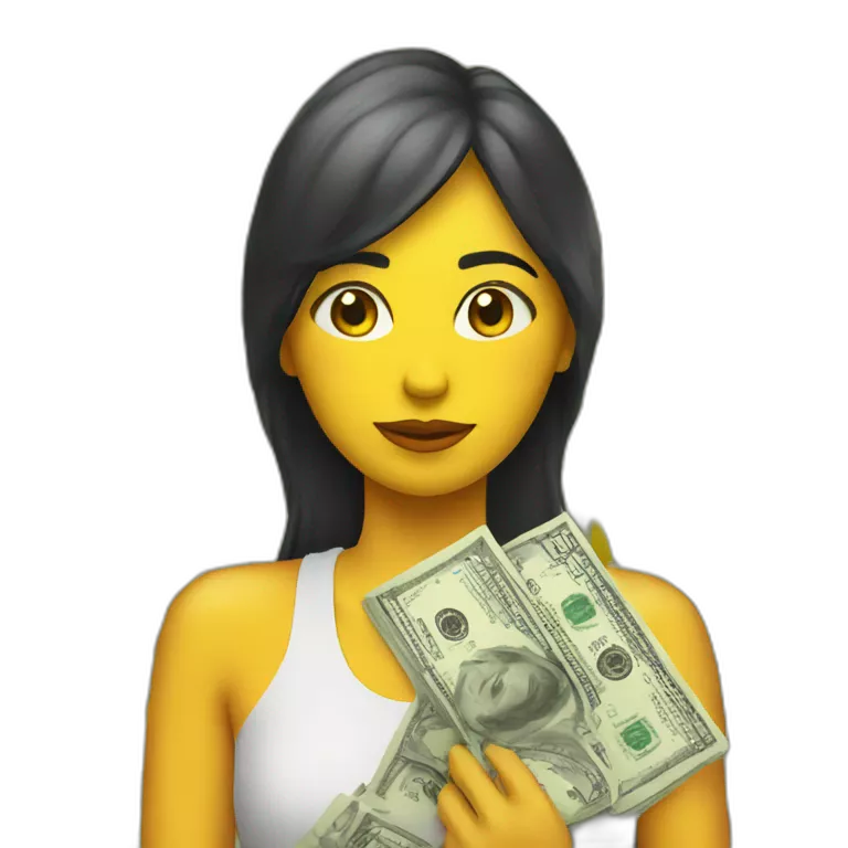 chica con un dolar
