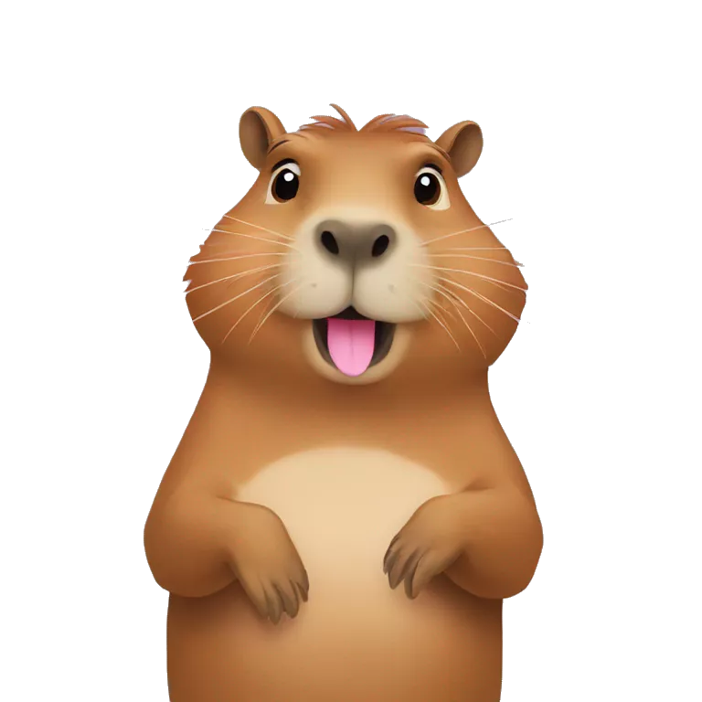 Capybara blowing kisses