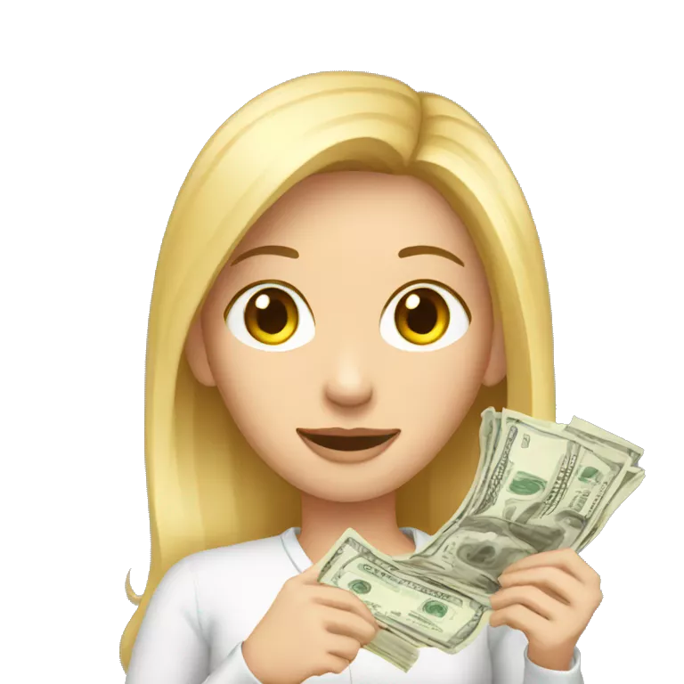 white woman holding 10000 dollars