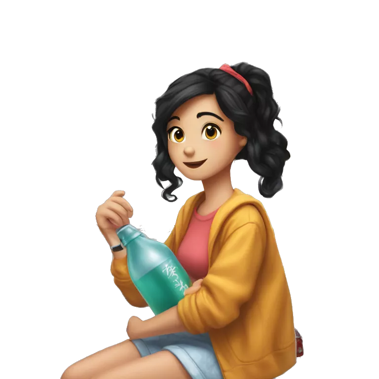 girl in kitchen with bottle