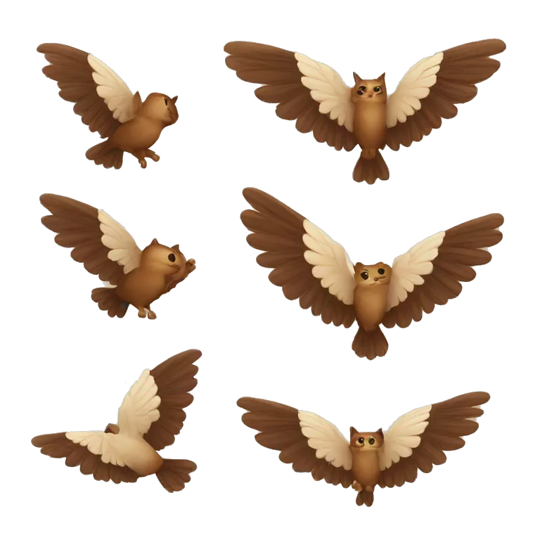 Chat avec des rayures marron et beige et des ailes