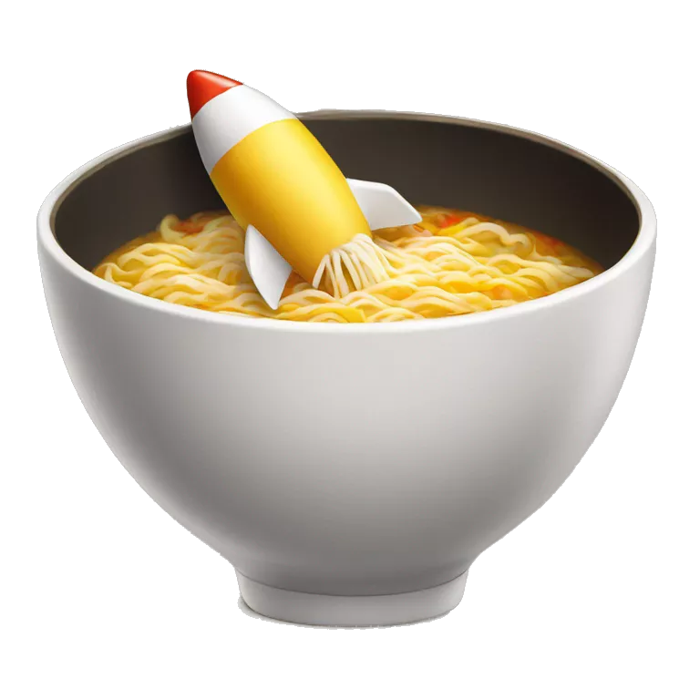 rocket in ramen bowl