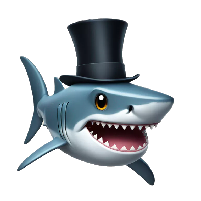 Shark with a top hat