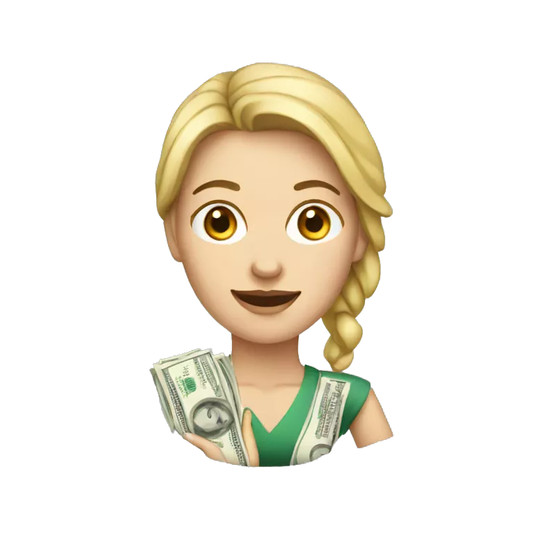 white woman holding 10000 dollars