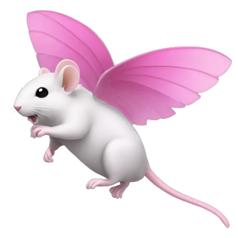 souris volant avec des ailes roses