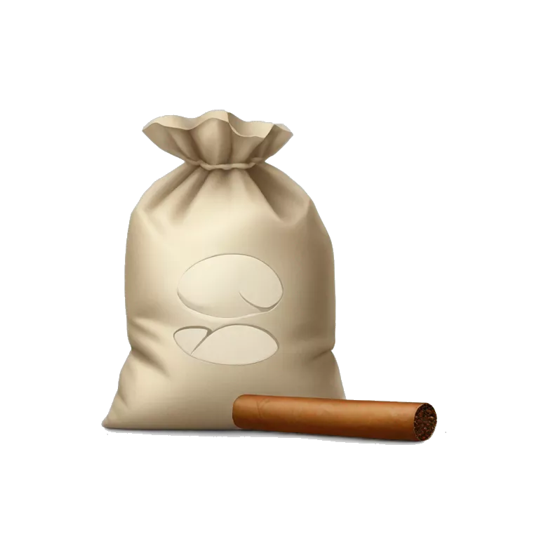 a bag of flour smokes a cigar