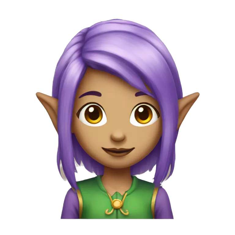 Girl elf with purple hair