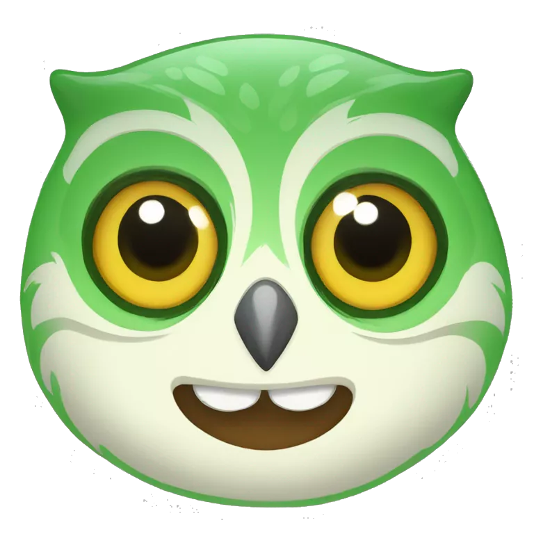 Duolingo green owl smile