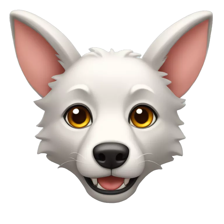 un lobo con orejas de conejo