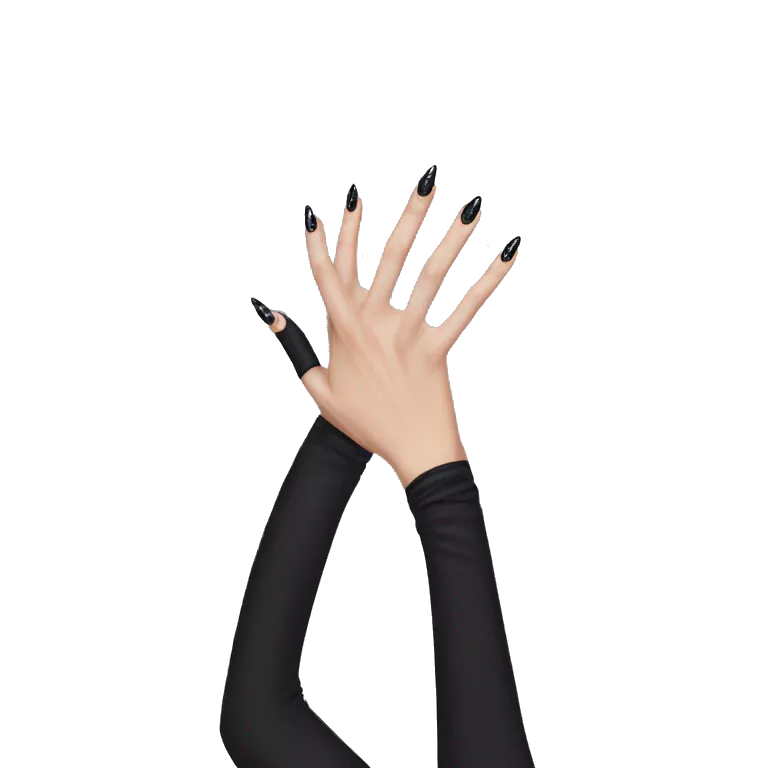 Hand with black witchy nails