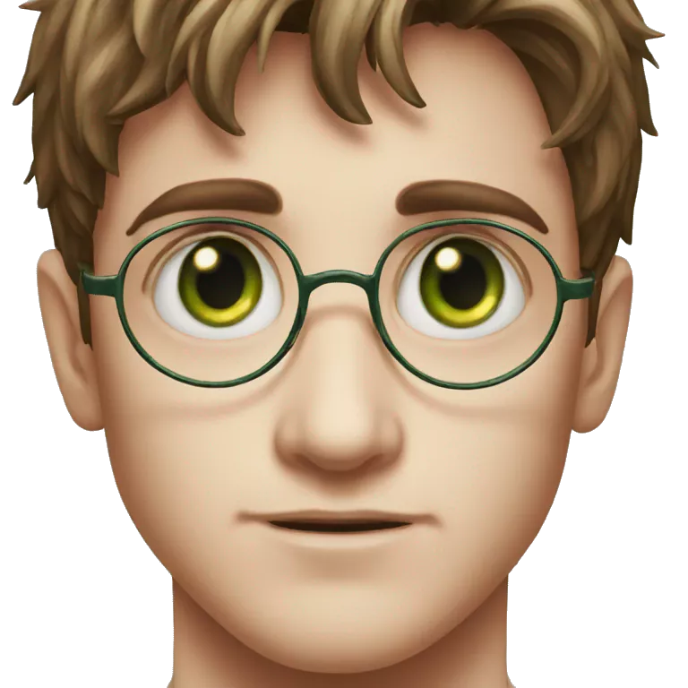 Harry potter face with green eyes