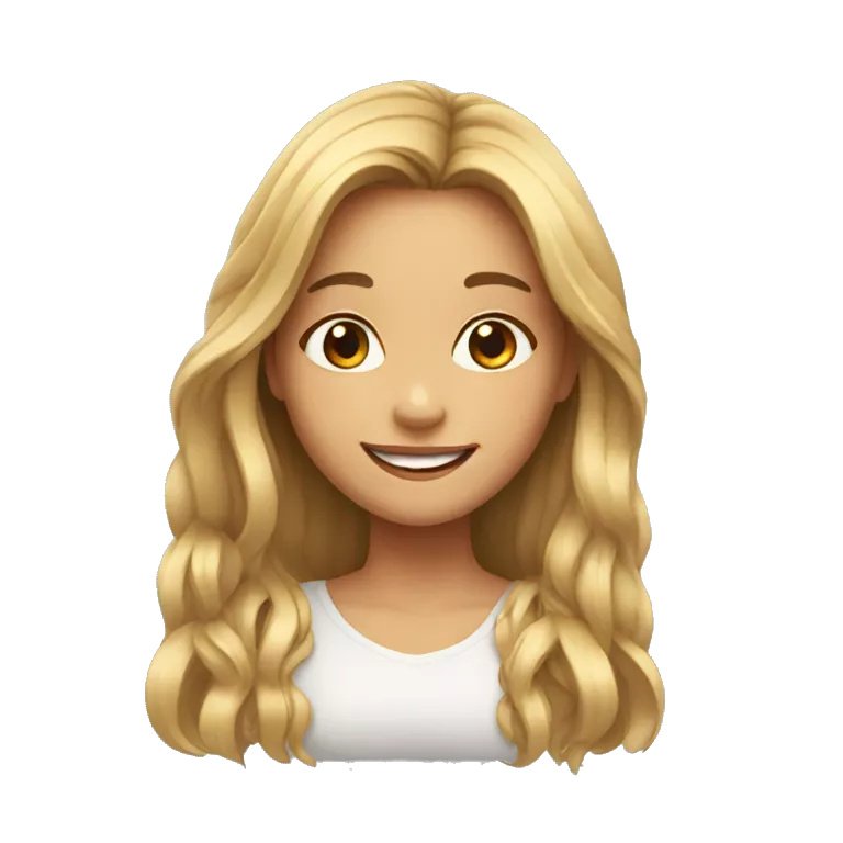 smiling girl with long hair