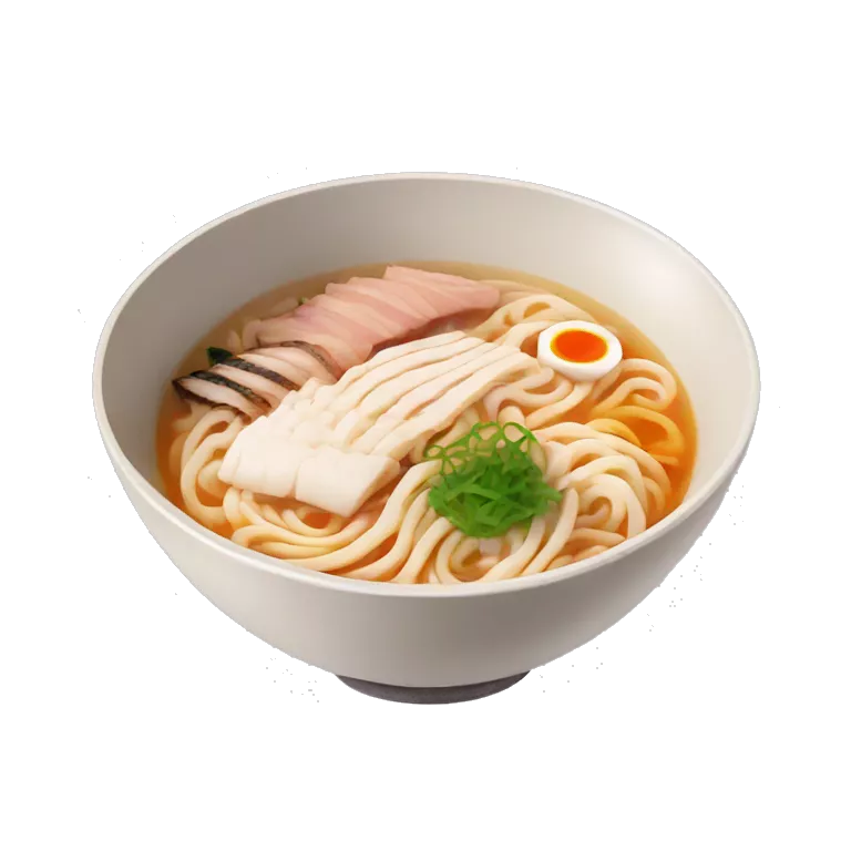 bowl de ramen con chashu y narutomaki
