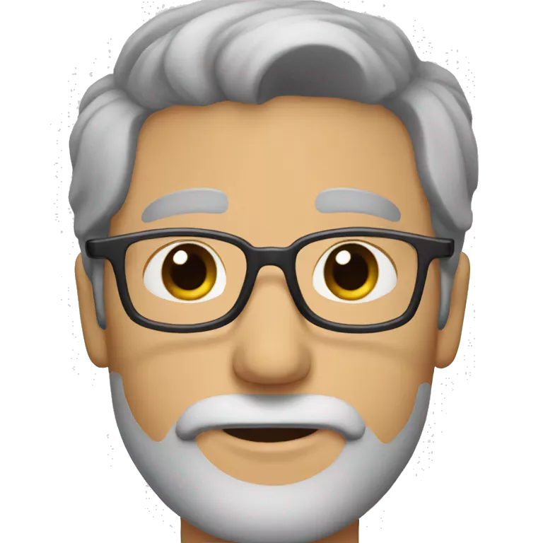 man grey hair brown eyes 3 days of beard with glasses