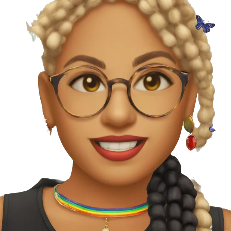 colorful portrait with lots accessories