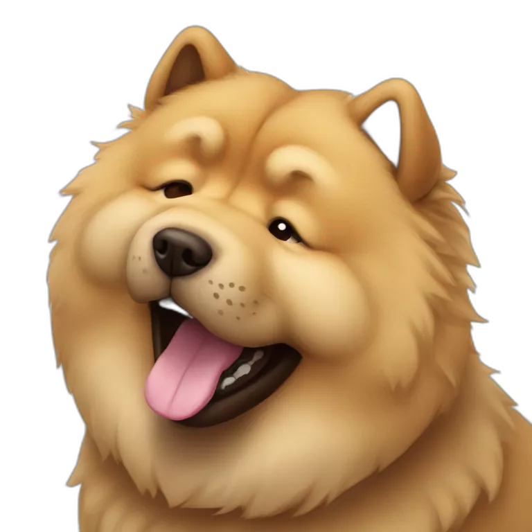 Perro chow chow sonriendo