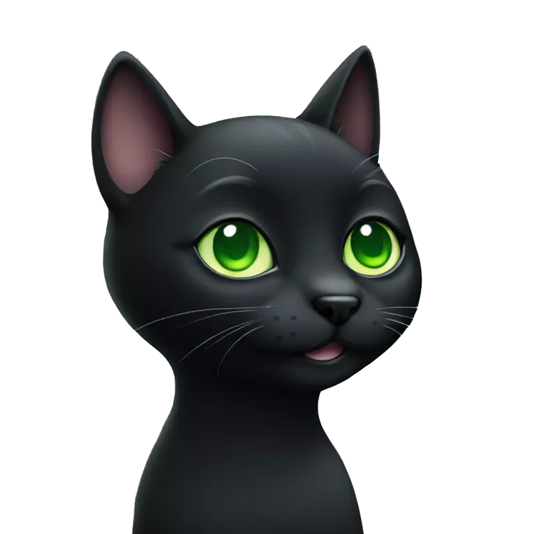 cute black cat with green eyes