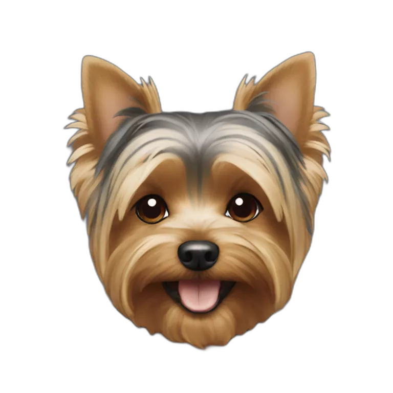 Perro Yorkie riendo