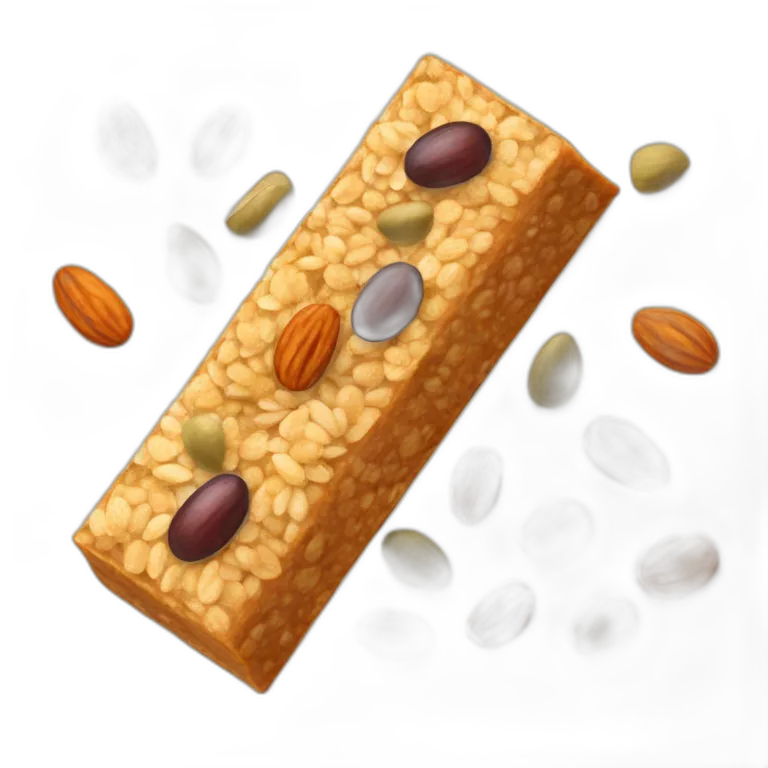 cereal bar with pumpkin seeds, raisins and grains of amaranth