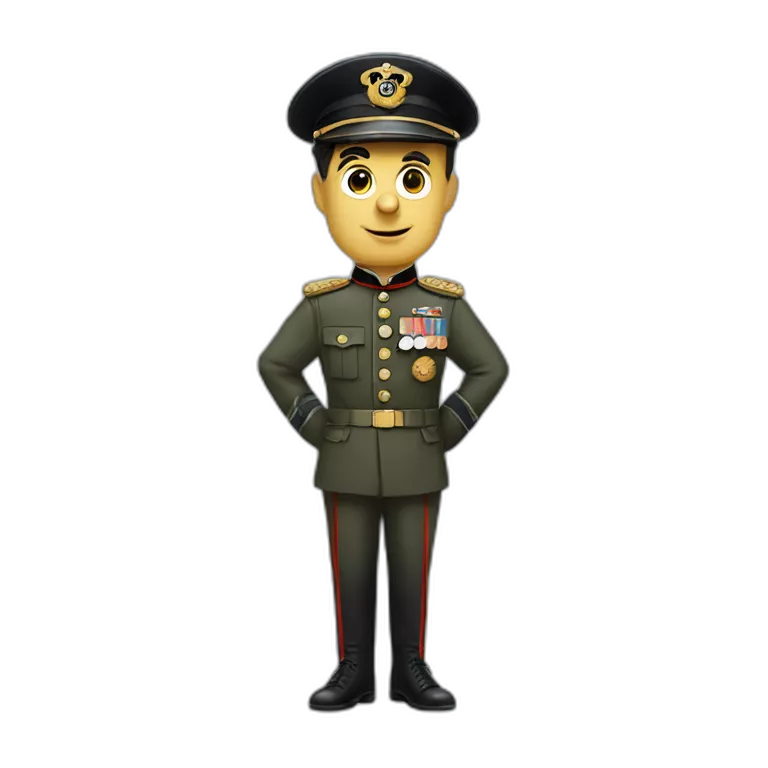 Charlie chaplin With a military general outfit