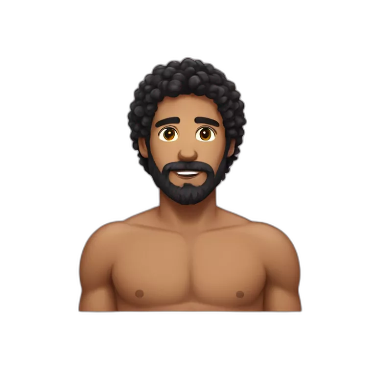 Swimmer googles black hair and beard