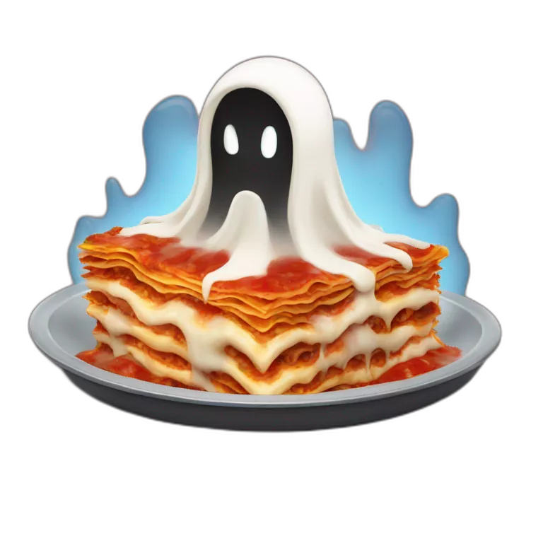 a spectre rising from a lasagna