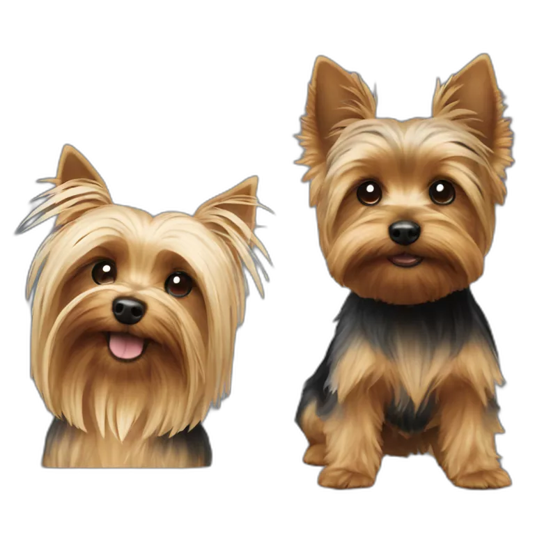 a yorkie terrier and a squirrrl