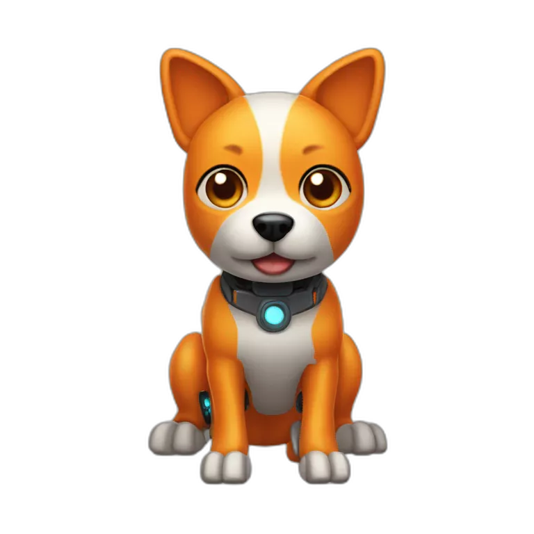 robotic animatronic tiny orange dog