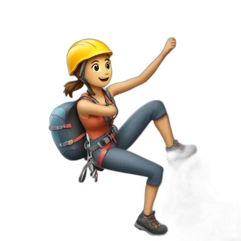 a woman climning a rock wall using helmet and climbing gear