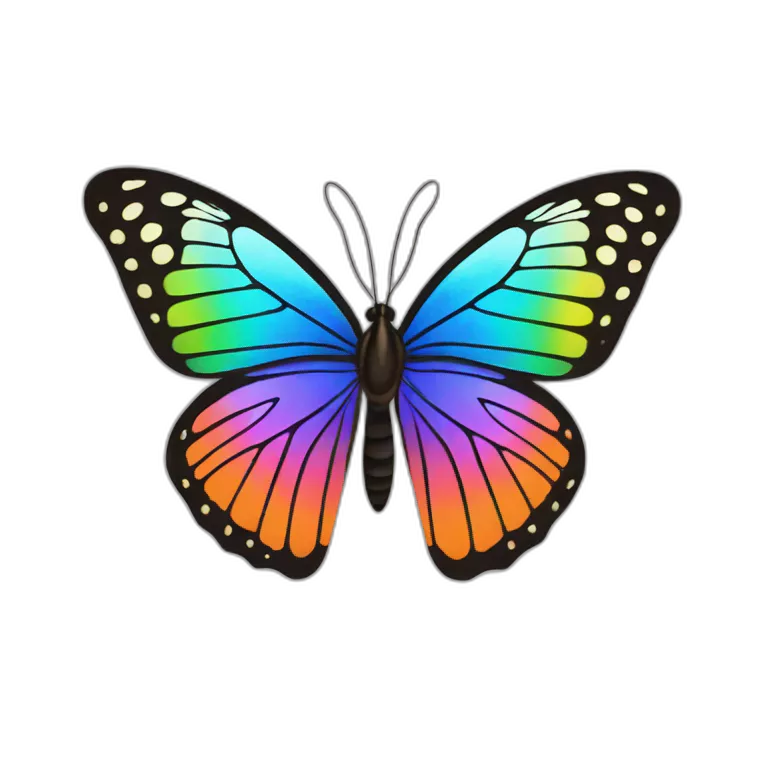 a butterfly that is a rainbow