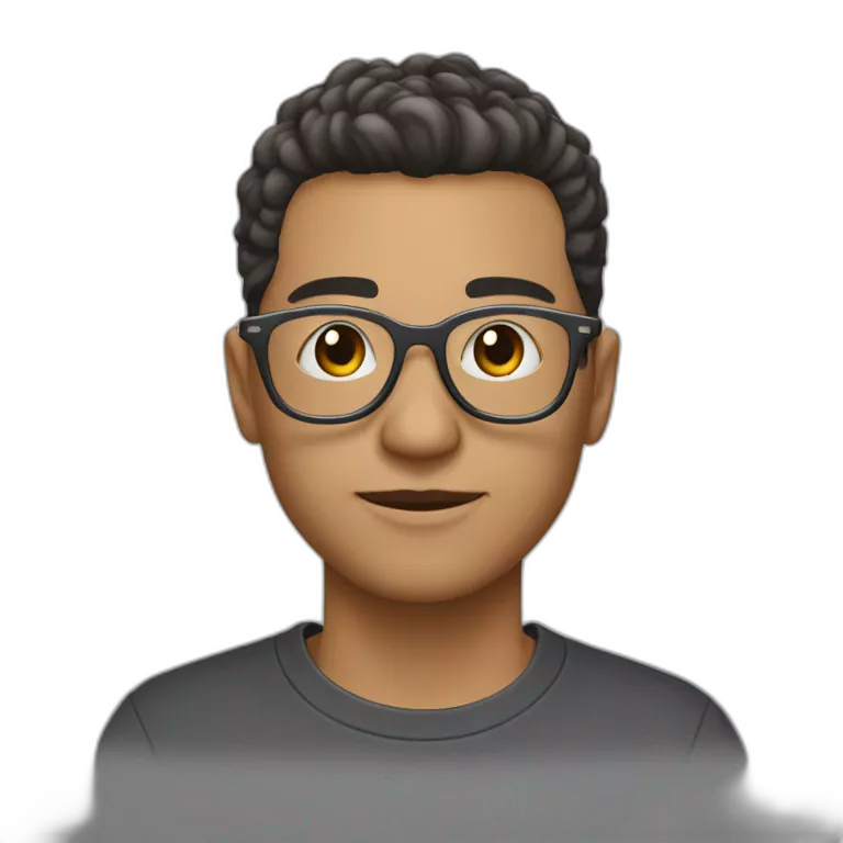 a guy with dark  mushroom hairstyle light skin in silver round glasses in a black t-shirt