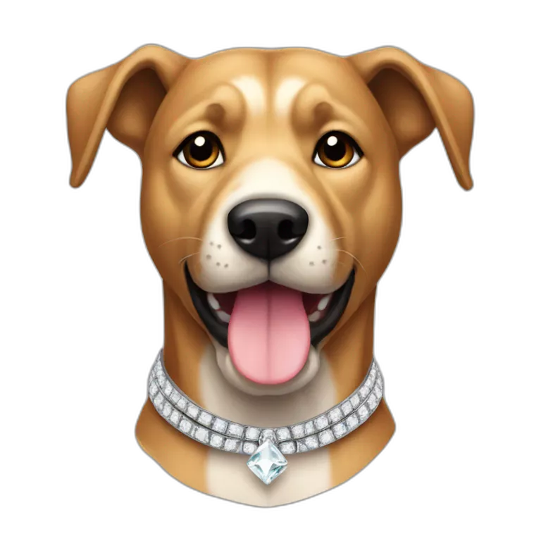 Perro con un collar de diamante