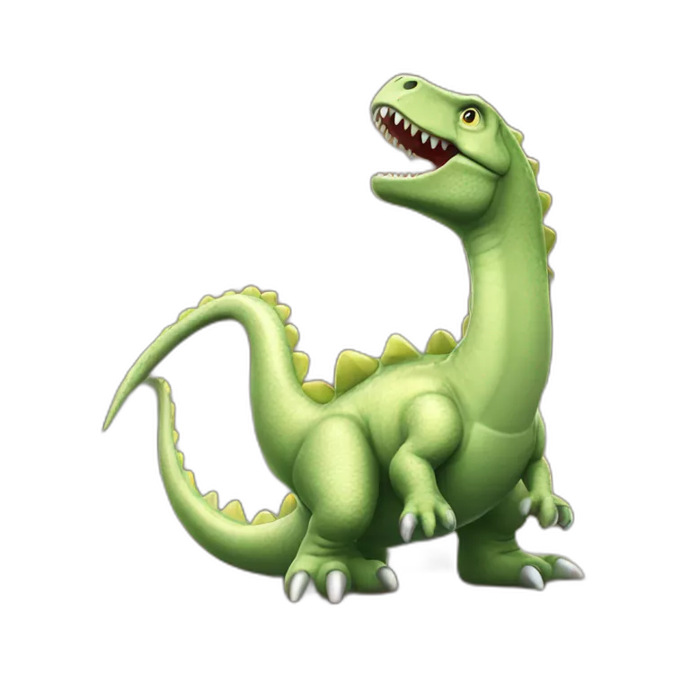 Un poulé sur un dinosaure