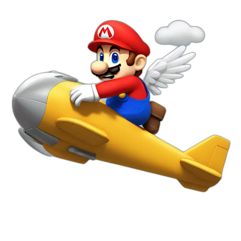 MARIO BROS FLYING WITH WALL PLANE