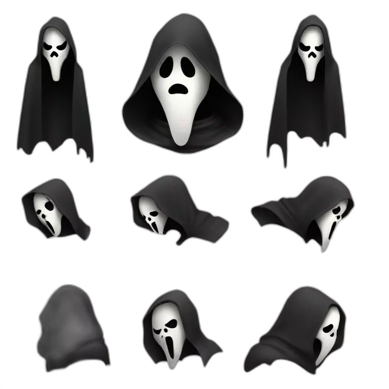 Ghost face maniac Black cloak white mask film scream