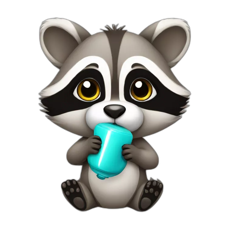 Baby Raccoon With Pacifier