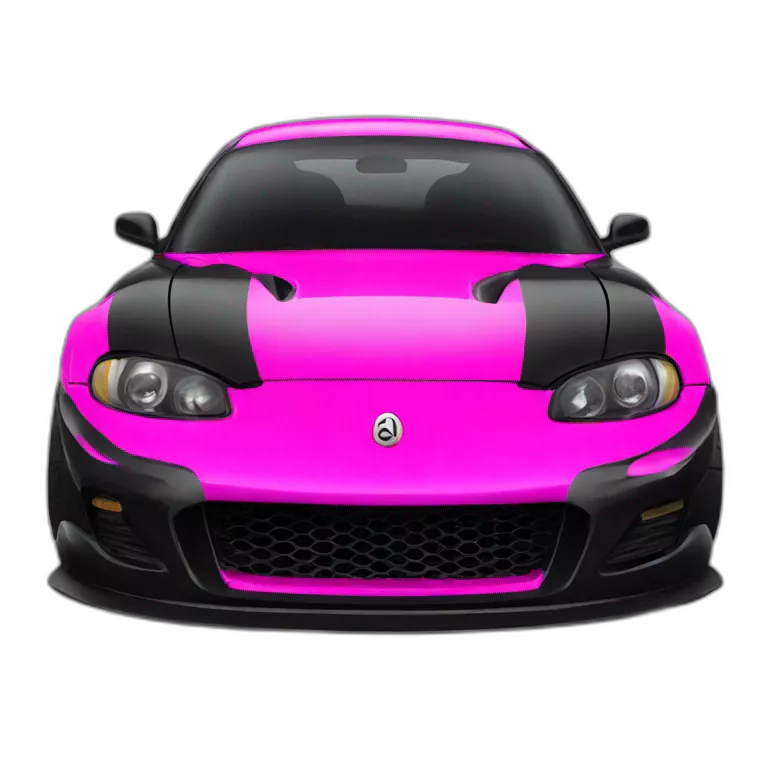 A black drift car with some hot pink