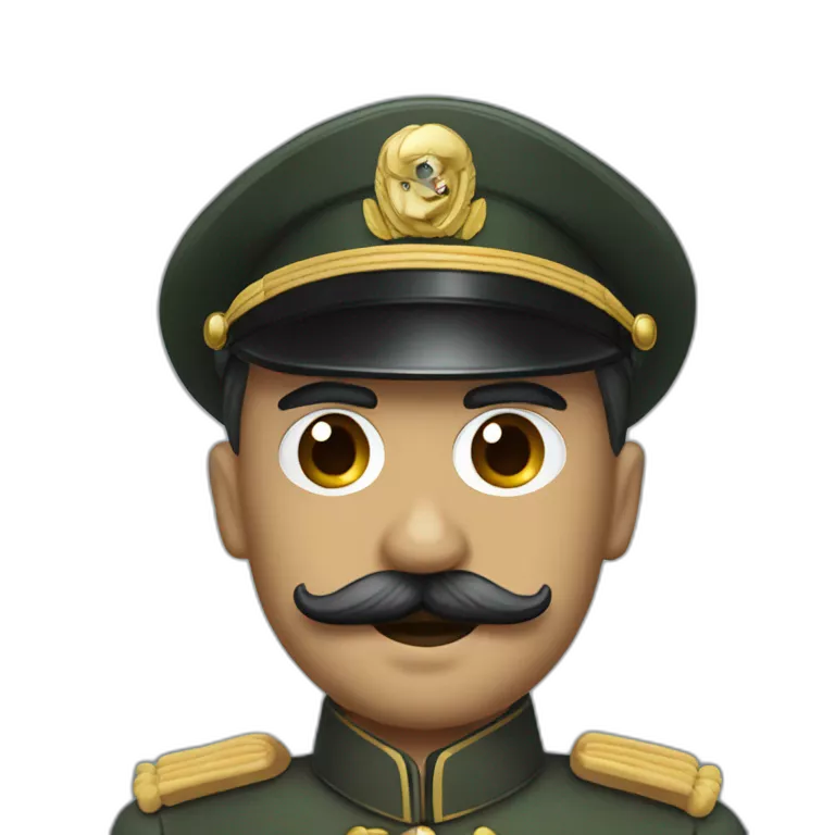 An army general with Charlie Chaplin mustache
